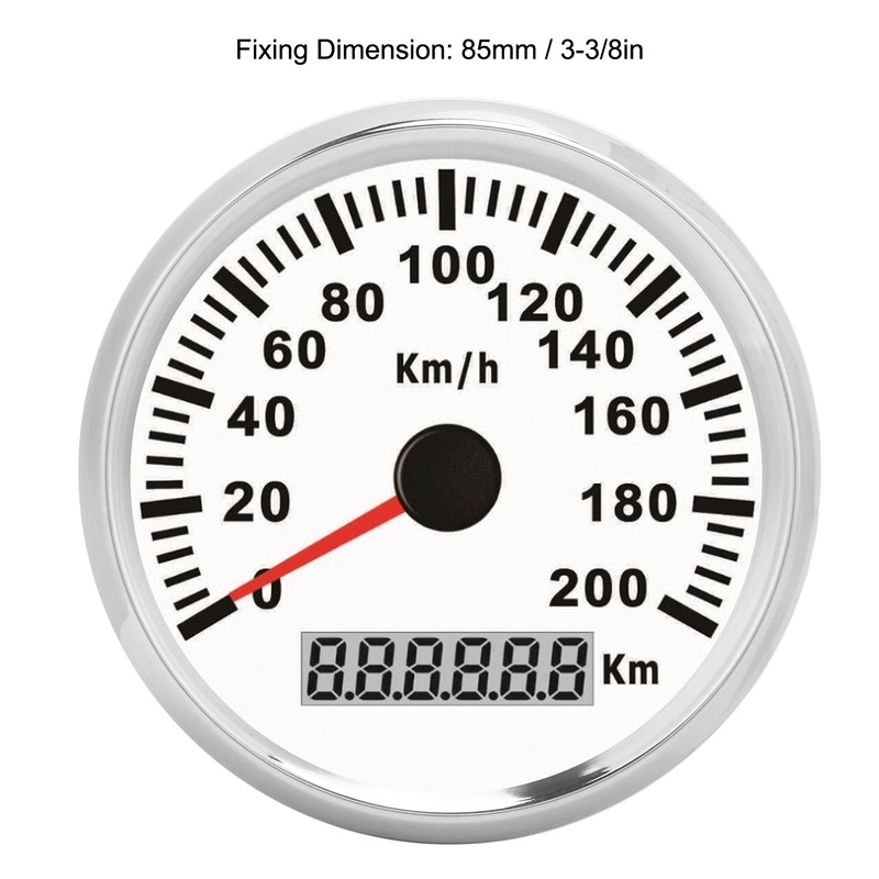 3‑3/8in Speed Gauge GPS 200km/h 12V/24V for Ship Yacht Motorcycle
