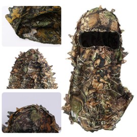 3D Leaves Camouflage Caps, Ghillie Hat Headgear Hunting Balaclava Face Mask Camo Tactical Cap for Outdoor Sports Hunting Ghillie, camouflage