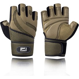 Hirola Guantes para Gimnasio Unisex con Apoyo de Muñeca Hecho de Microfibra y Licra para Entrenamiento de Crossfit, Fitness, Levantamiento de Peso o Gimnasio