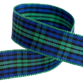 Tartan Ribbon 16mm x 10M - Green/Blue