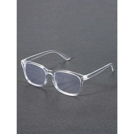 2pcs Men Modern Simple Style Clear Glasses For Daily Life Office Reading Street Snap Outdoor Travel Accessories Glasses Accessories - Colour: Clear, Frame Color: Black Transparent