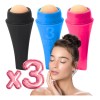 3pz Rodillo Piedra Volcánica Absorbe Grasa Facial Full