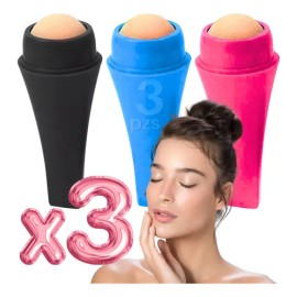 3pz Rodillo Piedra Volcánica Absorbe Grasa Facial Full                                                                                                
