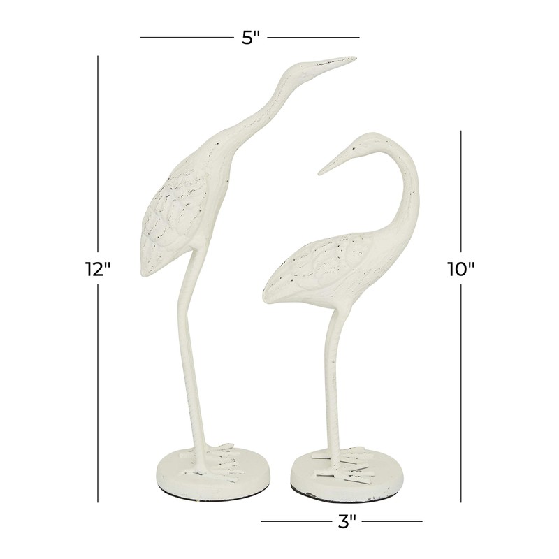 Deco 79 Metal Bird Decorative Sculpture Home Decor Statues, Set