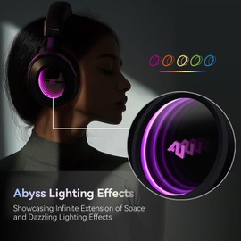 ausounds AU-GX | USB-C/A Gaming Wired Headset,Planar Magnetic Drivers, 7.1 Surrounding Spatial Audio, Abyss Lighting Effects, Lightweight Headphones Works on PC,PS