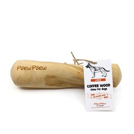 POEWPOEW Coffee Wood Dog Chew Stick for Large Chewers, 100% Natural Dog Toys - Dog Teeth Cleaning & Relieve Stress, Organic Toys (Large)