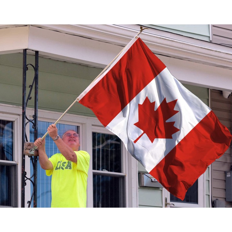 Rhungift Double Sided Canada Flag 3x5Ft, Quadruple Stitched Fly Ends,Screen