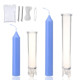 MILIVIXAY 2PCS Taper Candle Molds - Pillar Candle Molds - Perfect for Making Emergency Candles, Chime Candles, Table Candles-Including 30 Ft Wicks,1pc Wire and 2pc Wick Clips.