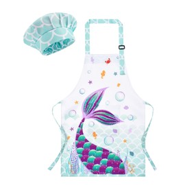 WERNNSAI Apron and Chef's Hat Set, mermaid