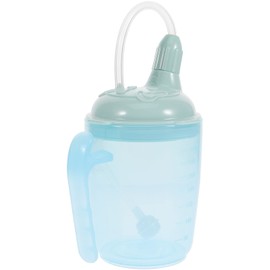Healifty Adult Sippy Cup with Handle Plastic Mug Drinking Cup Disabled Elderly Spill Proof Dysphagia Cups Parkinsons Aids Hospital Cup