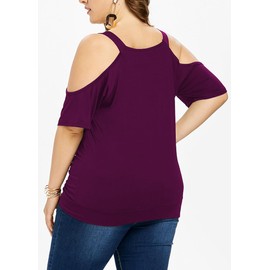 Nihsatin - playera casual de corsé gótico para mujer, talla grande, con cordones, 90737purple Red, XX-Large