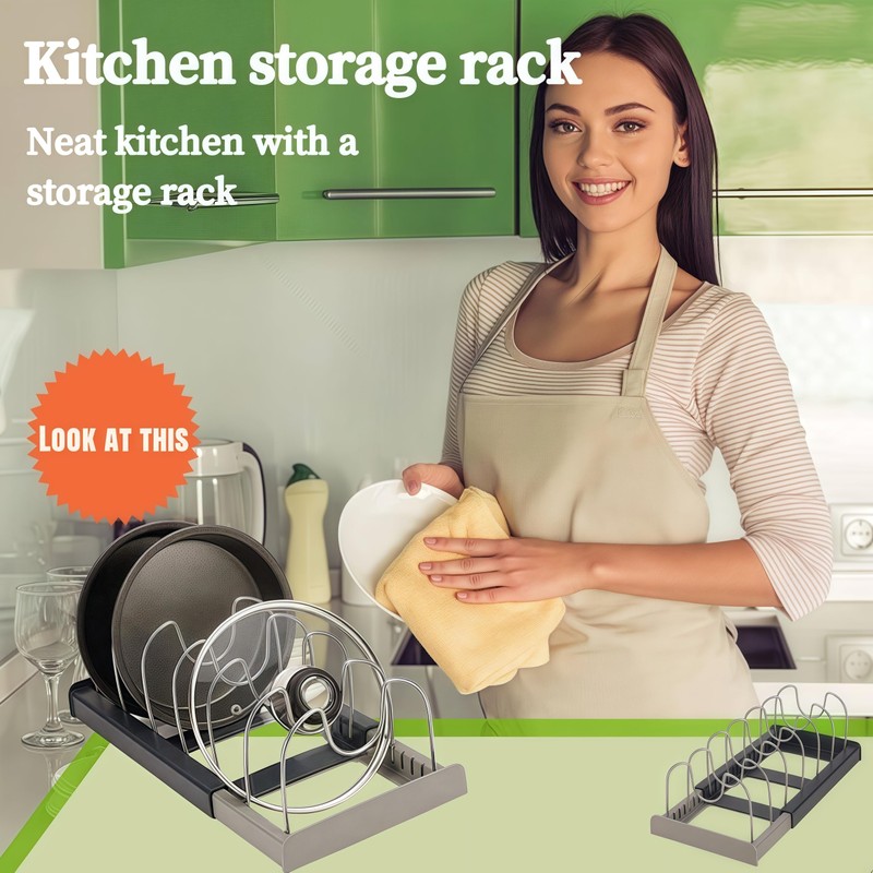 SHUTKMVCW Lid organizers inside cabinet adjustable, Kitchen Pot lid organizer