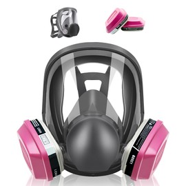 Full Face Respirator Mask with 60921 filter, Full Face Cover, Wide Field of View & Eye Protection Gas Cover, Organic Vapor Dust Mark for Painting, Welding, Polishing, Woodworking, Sanding