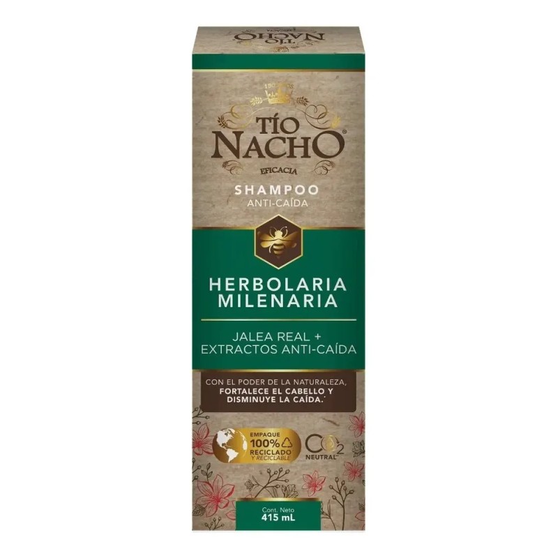 Tío Nacho Shampoo Herbolaria Milenaria. Botella Con 415ml.