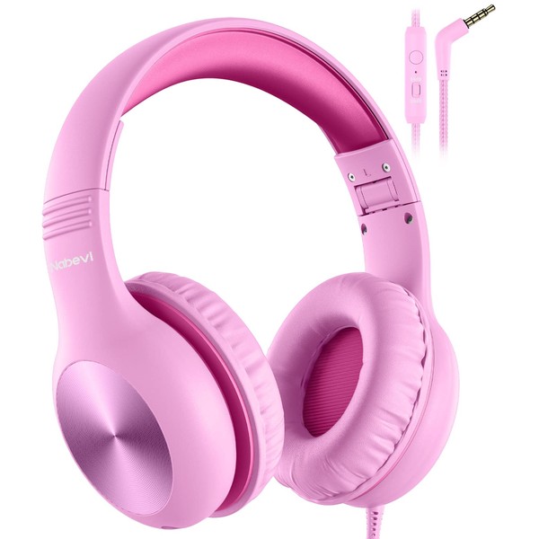 Nabevi Kids Headphones, Childrens Headphones with Microphone, 85dB/94dB Volume Limit,