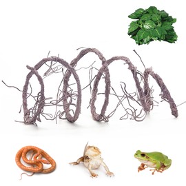 VCEPJH Large Reptile Vines 118 Inches Long Terrarium Plants Flexible Climbing Branch Snake Tank Accessories Greenery Habitat Decor for Bearded Dragon Chameleon Gecko Frog Lizard (M)