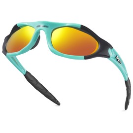 X LOOP Youth Sports Polarized Sunglasses for Boys Kids Teens Age 8-16 Baseball Cycling Running Wrap Around UV400 Glasses