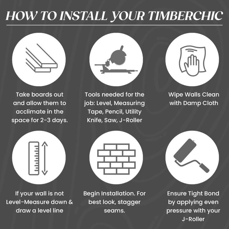 TIMBERCHiC 100% Wood Wall Planks - Made in USA -