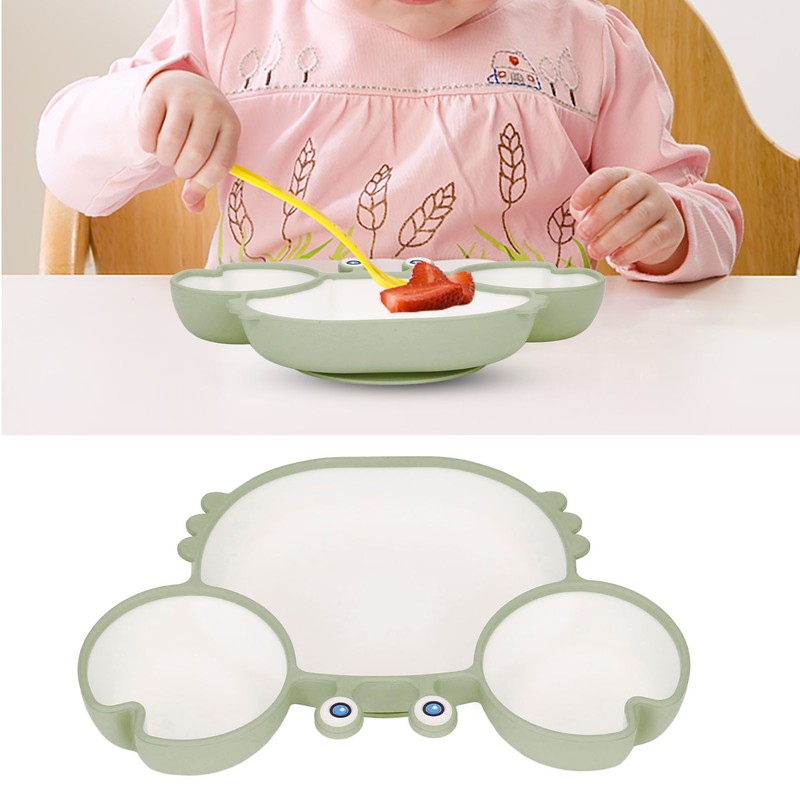 Crab Suction Plate with Suction Cup Base Silicone Divided Plate