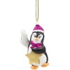 Suki Christmas Penguin (Girl) Pink Glittered Christmas Tree Decoration - Customise with a NAME