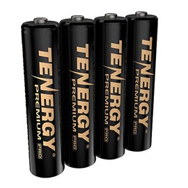 Tenergy Premium PRO Rechargeable AAA Batteries, High Capacity 1100mAh NiMH AAA Battery, 4 Pack Rechargeable Batteries