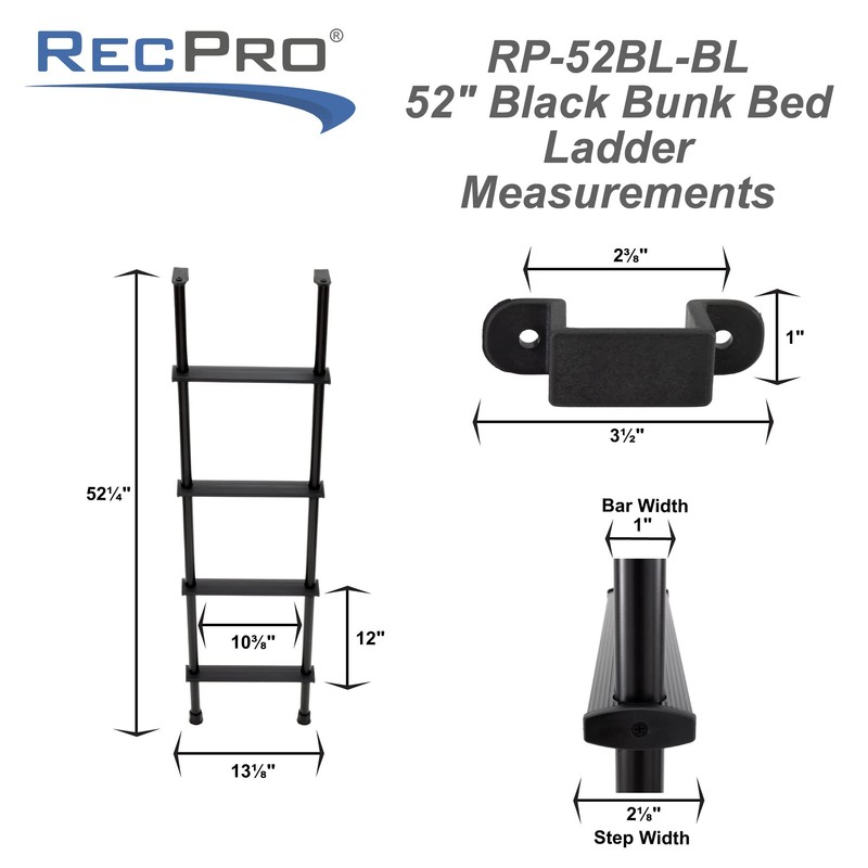 RecPro RV Bunk Ladder 52" | Black or Silver Color