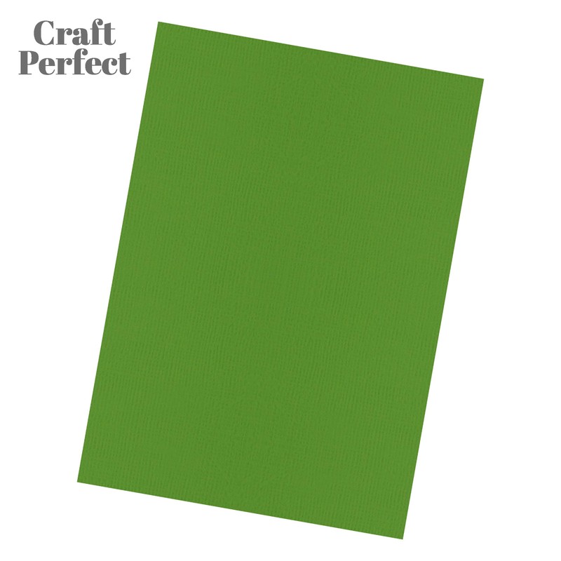 Craft Perfect Classic Card - Grass Green - Weave Textured