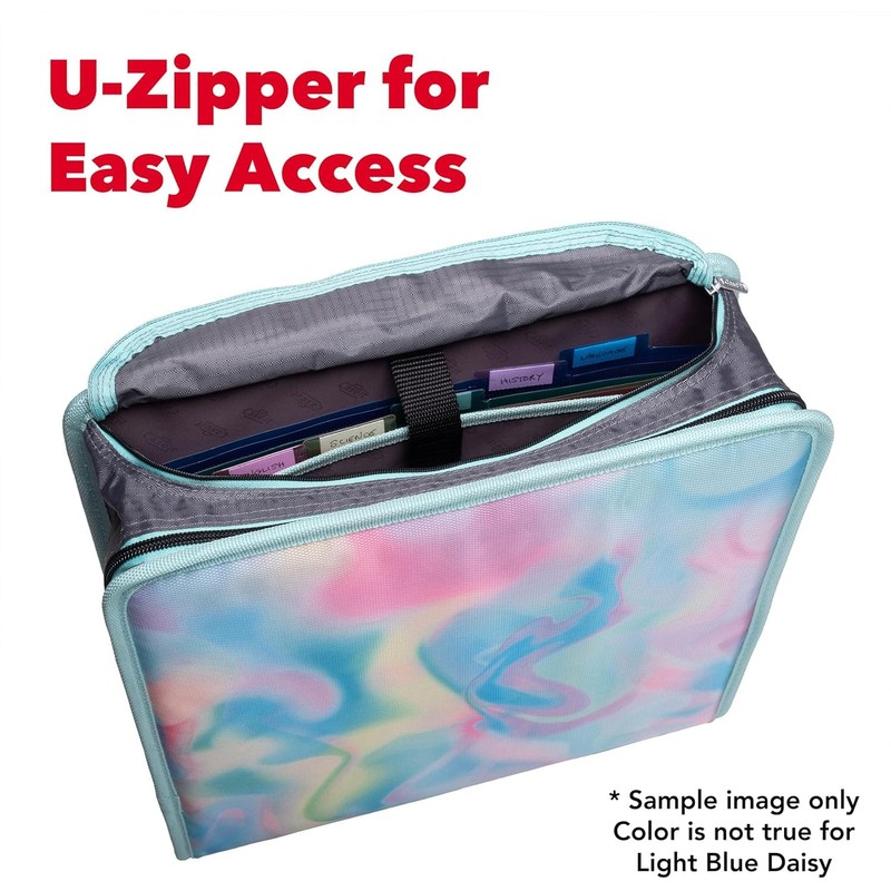 Case-it Mighty Zip Tab School Zipper Binder | 3-Inch O-Rings,