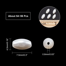 NBEADS 54 Pcs Natural Freshwater Beads, Seashell Rice Pearls Oval Loose Pearl Beads for Jewelry Craft Making, Hole 0.8mm