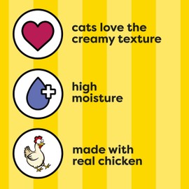 Temptations Creamy Puree with Chicken Lickable, Squeezable Cat Treats, 0.42 Oz Pouches, 16 Count (pack of 1)