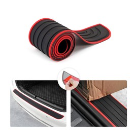 Osilly Car Rear Bumper Protector Guard, Anti-Scratch Trunk Door Sill Protection Strip, Non-Slip Cargo Trunk Protective Guards, Universal Auto Exterior Accessories for Cars SUV (Red/Car)