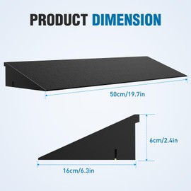 Nilight 2.4" Rise Threshold Ramp for Doorways, 19.7" Wide Low Profile Rubber Smooth Access Door Ramp for Doorway, Curb, Home Steps, Bathroom