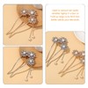 LALAFINA Set of 2 Women's Metal Hair Sticks Pearl Flower