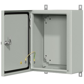 KWONONG Metal Enclosure, IP65 Waterproof Electrical Box for Indoor and Outdoor Projects, Includes Mounting Plate and Wall Bracket 450×350×200mm (18"×14"×8")