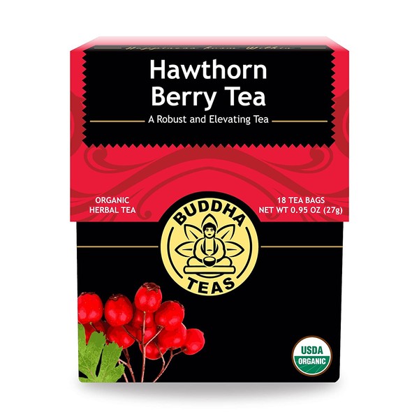 Organic Hawthorn Berry Tea – 18 Bleach-Free Tea Bags – Caffeine-Free Tea with an Herbal Flavor and Digestion Aiding Properties, Kosher, GMO-Free