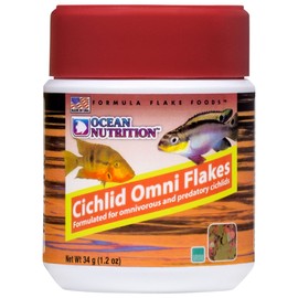 Ocean Nutrition Fish Food Flakes - Cichlid Fish Food, High Protein Fish Flakes, Tropical Fish Flakes, Ideal Cichlid Food for Angelfish, Kribensis, Ram Cichlids and More, Made in the USA, 1.2 oz (34 g)