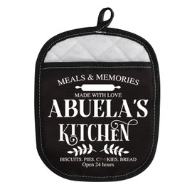 WCGXKO Grandma Birthday Gift Mother’s Day Merchandise Oven Mitt Pot Holder with Pocket for Grandma (Love Abuela CA)