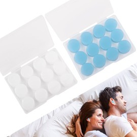 24PCS Silicone Ear Plugs for Sleeping, Reusable Waterproof Noise Cancelling EarPlugs for Musicians,Swimming, Snoring,Shooting,Concerts,Airplane,Travel,32dB,Blue/White