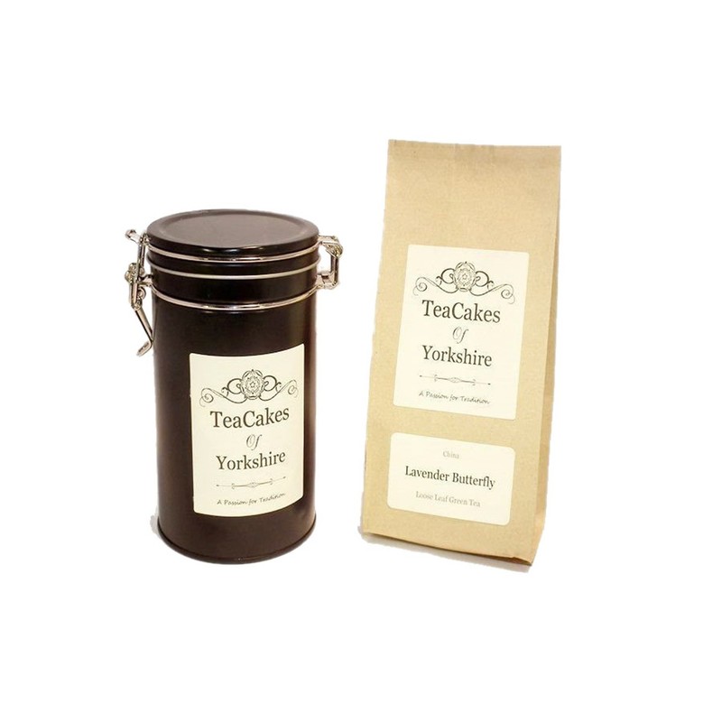Lavender Butterfly Green Tea Gift Caddy100g Airseal Green Loose Leaf