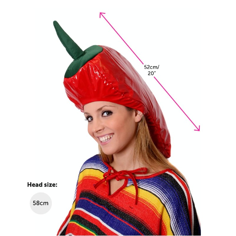 Chilli Pepper Hat - Mexican Chilli Hat Novelty Food Hats