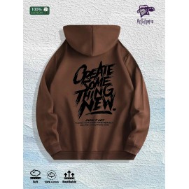 CREATE SOMETHING NEW Motivational Hoodie 100% Cotton US Warehouse 7 ColorsColor: Brown, Size: L
