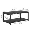 EXCEFUR Coffee Table with Storage Shelf, Rustic Wood and Metal