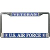 U.S. Air Force Veteran License Plate Frame Free Screw Caps with This Frame