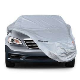 Motor Trend TrueShield Waterproof Car Cover - Heavy Duty Outdoor Fleece-Lined Sonic Coating - Ultimate 6 Layer Protection (XL Up to 210" L)