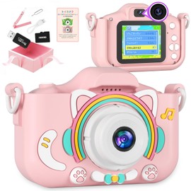 Yireal Kids Camera, Toy Camera, Children's Digital Camera, Hiragana Control Panel, Vision Protection Design, Selfie Camera, Kids Digital Camera, Children's Day Gift, 20 Megapixels, 1080P HD Video