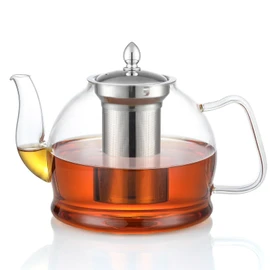 HIWARE 1500ml Glass Teapot with Removable Infuser, Stovetop Safe Tea Kettle, Blooming and Loose Leaf Tea Maker Set
