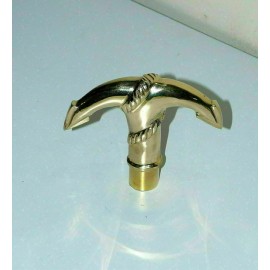 Antique Ladies Victorian Brass Anchor Designer HeadHandle For Walking Stick Cane