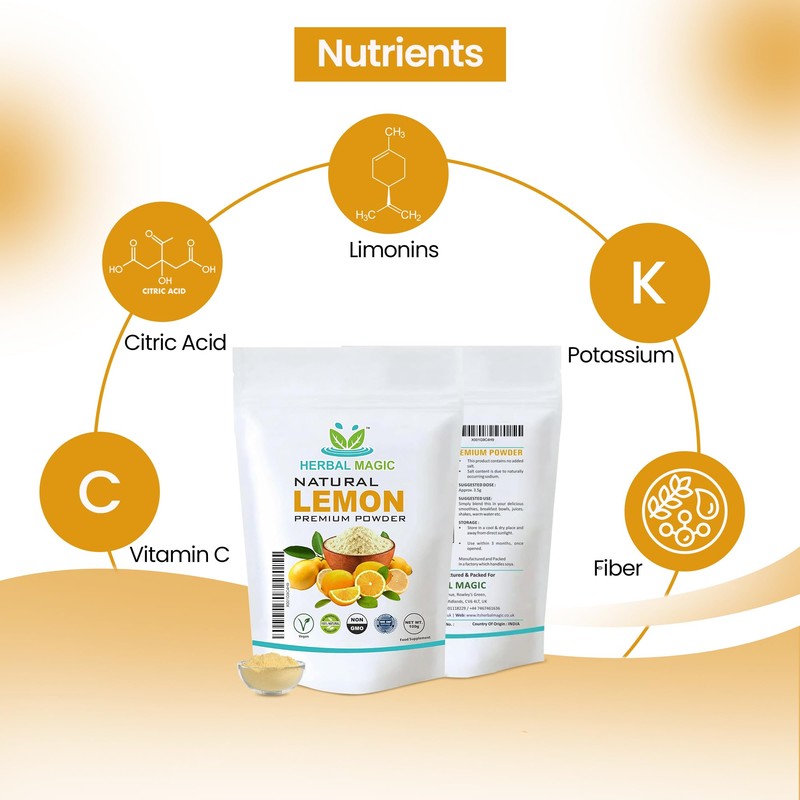 Herbal Magic's Pure & Natural Lemon juice Powder - Rich
