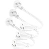 Flat Plug 1 Ft Short Extension Cord 3-Pack White 16AWG
