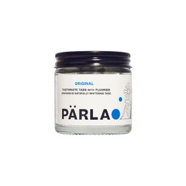 PÄRLA Original Toothpaste Tablets with Fluoride | 62 Tabs, 1 Month Supply | Eco-Friendly Bites in Sustainable Packaging | Peppermint Flavour | Natural Whitening, Gluten Free & Vegan | Refillable Jar